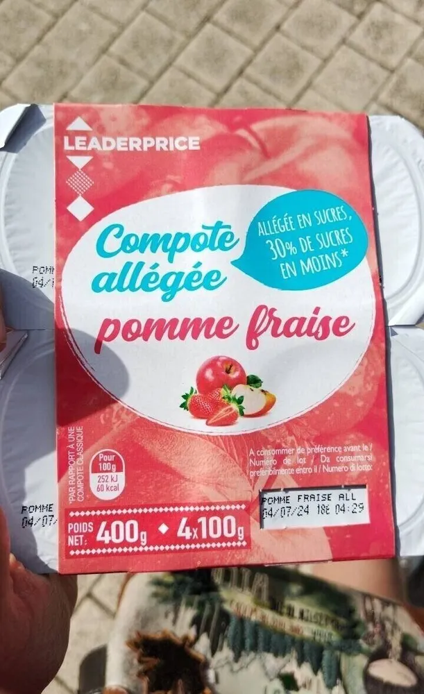 Compote Pomme Fraise Allégée en sucres