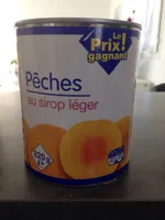 Pêches (Solides et Liquides, Pack Sirop Léger, en Conserve)