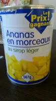 Ananas en morceaux au sirop léger