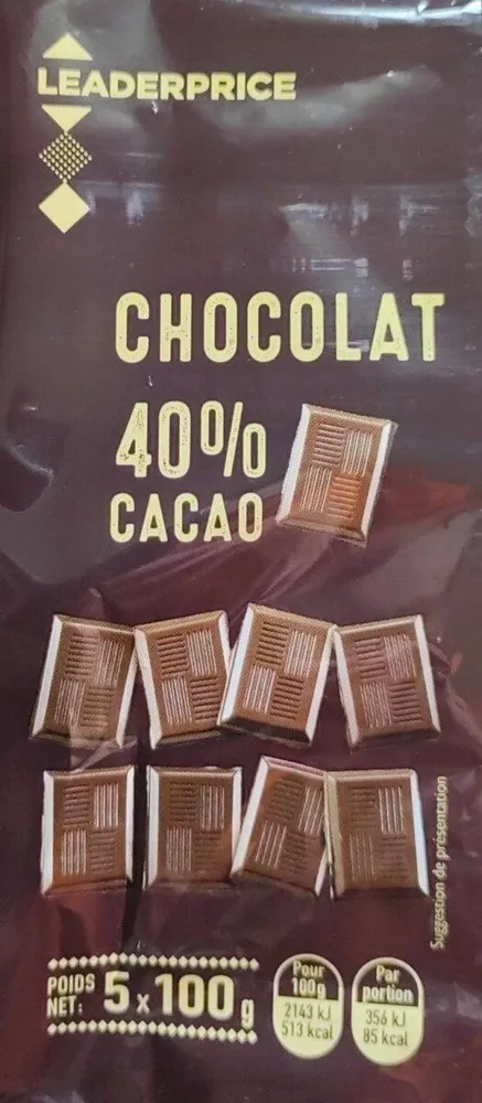Chocolat 40% cacao