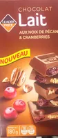 Chocolat lait aux noix de pécan et cranberries