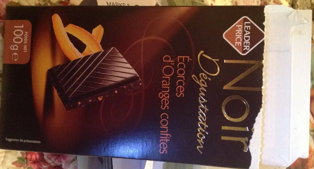 Dégustation - Chocolat Noir  aux écorces d'oranges confites