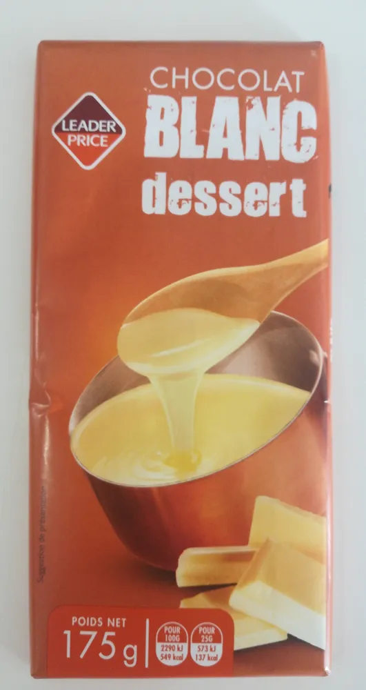 Chocolat blanc dessert