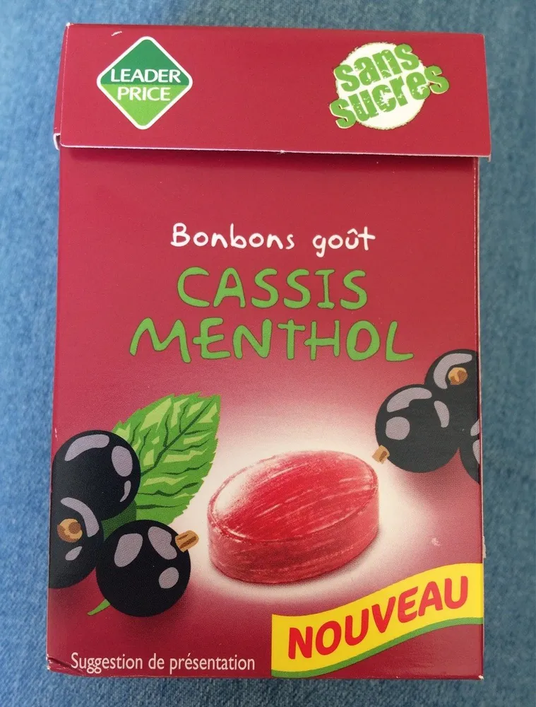 Bonbons goût cassis menthol