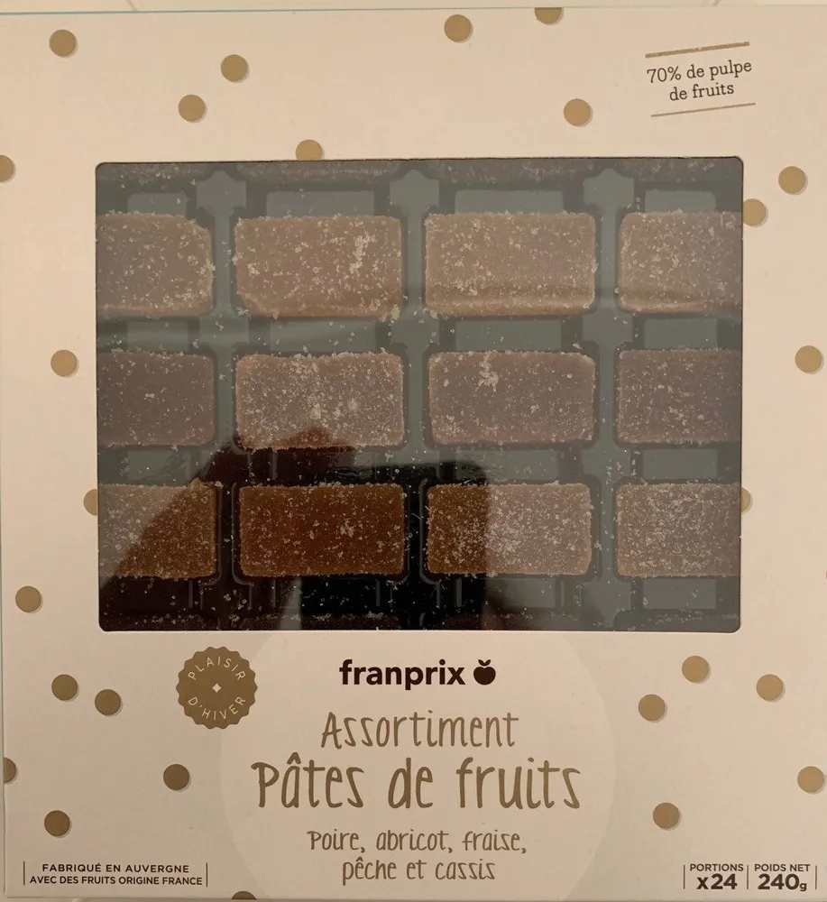 Assortiment pâtes de fruit