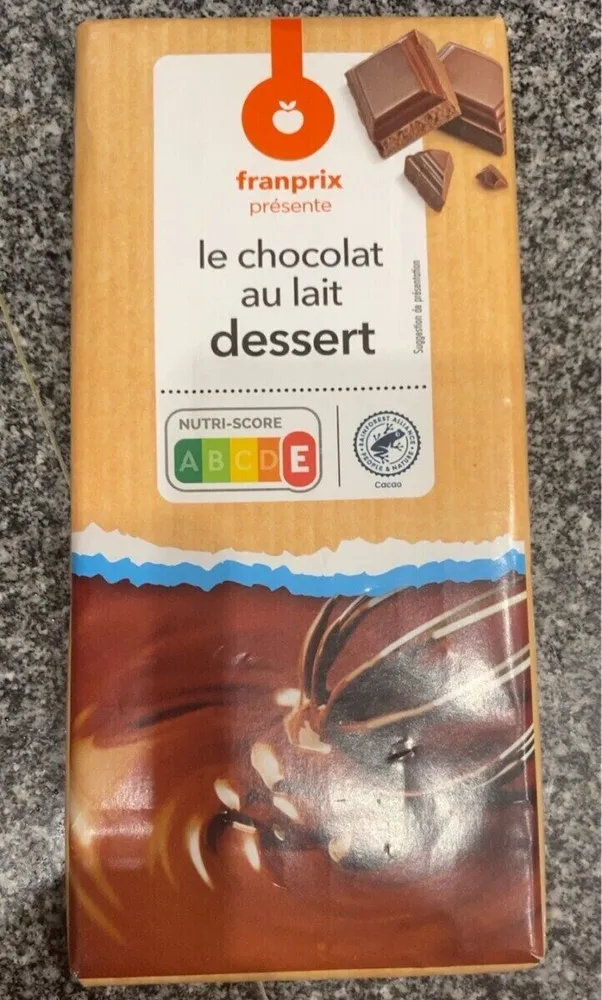 Le chocolat au lait dessert