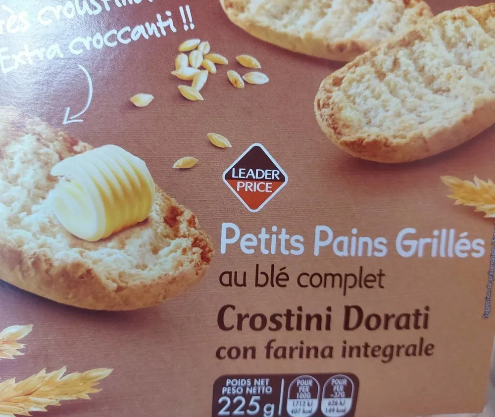 Petits pains grillés au blé complet