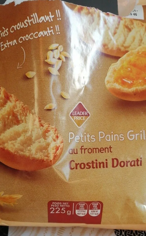 Petits pains grillés au froment