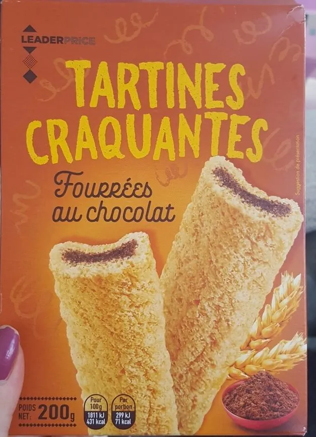 Tartine craquantes fourrées au chocolat