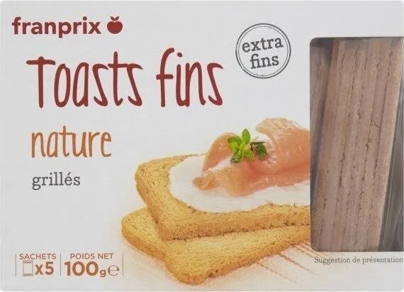 Toasts fin nature grillés
