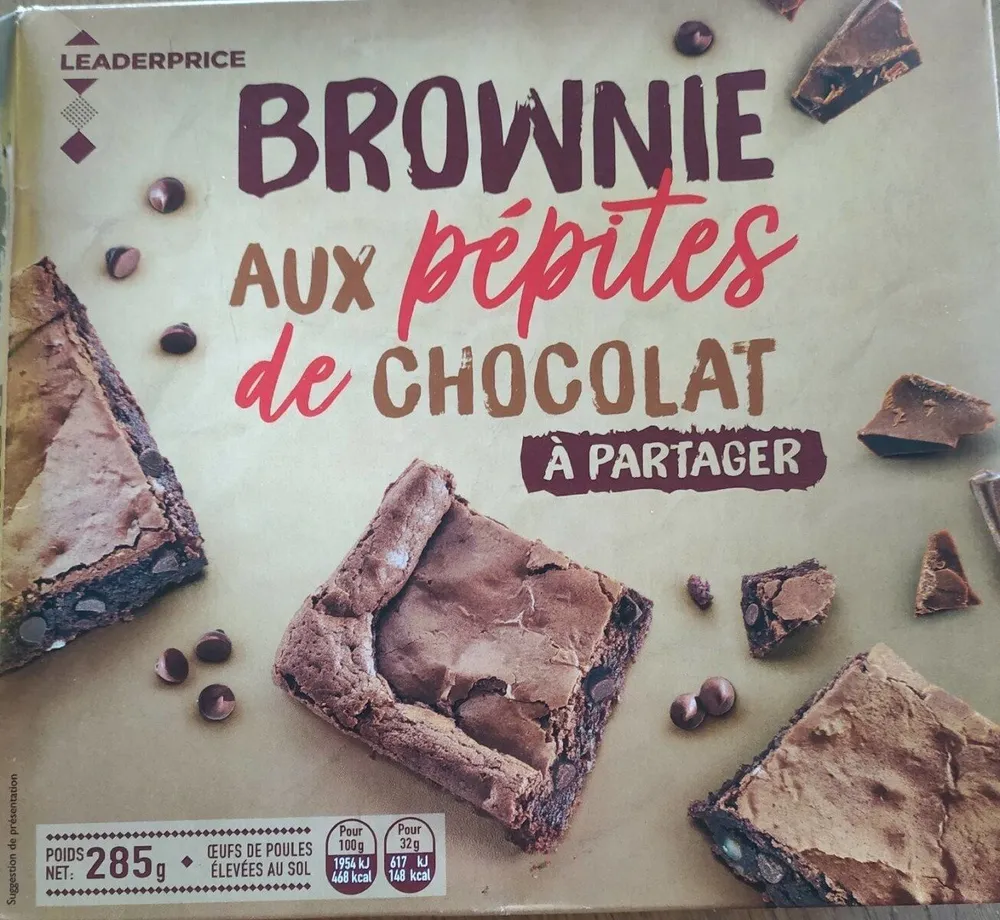 Brownie aux pépites de chocolat à partager