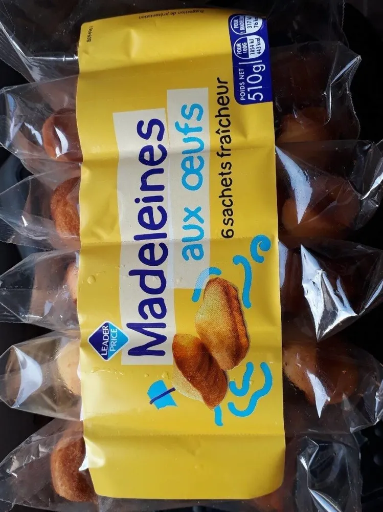 Madeleines aux oeufs sachets fraîcheur