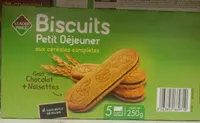 Biscuits petit déjeuner aux céréales complètes - Goût Chocolat + Noisettes