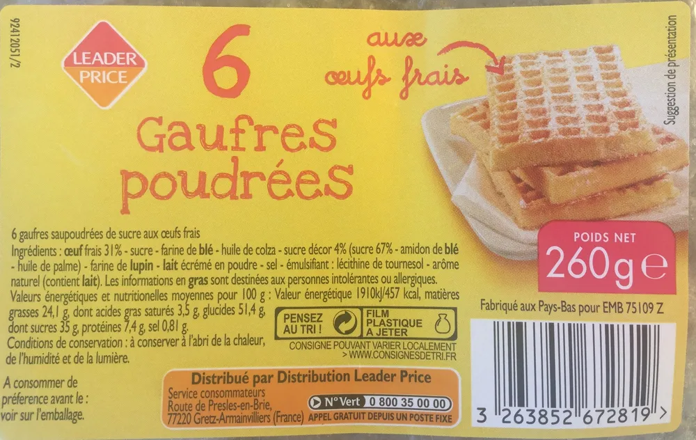 Gaufres poudrées