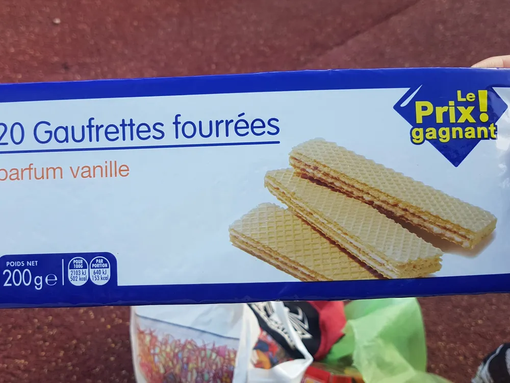 20 Gaufrettes fourrées parfum vanille