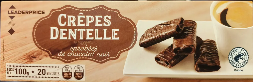 Crêpes Dentelle ENROBÉES DE CHOCOLAT NOIR