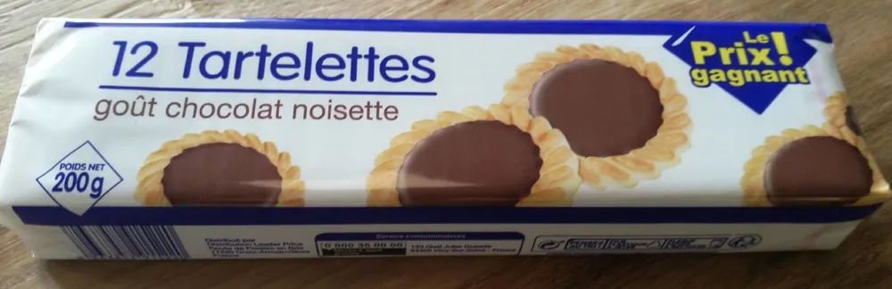 12 Tartelettes Goût Chocolat Noisettes