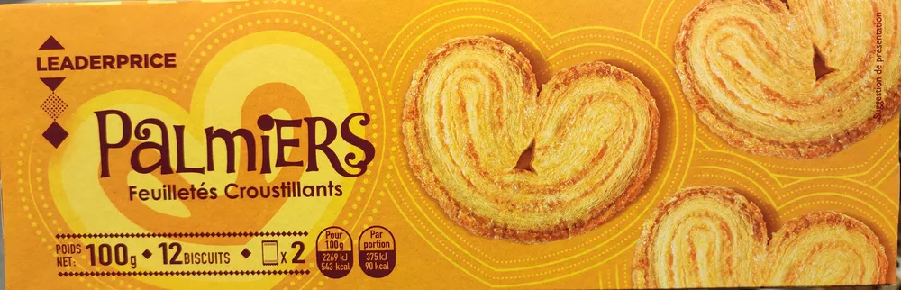 Palmiers feuilletés croustillants