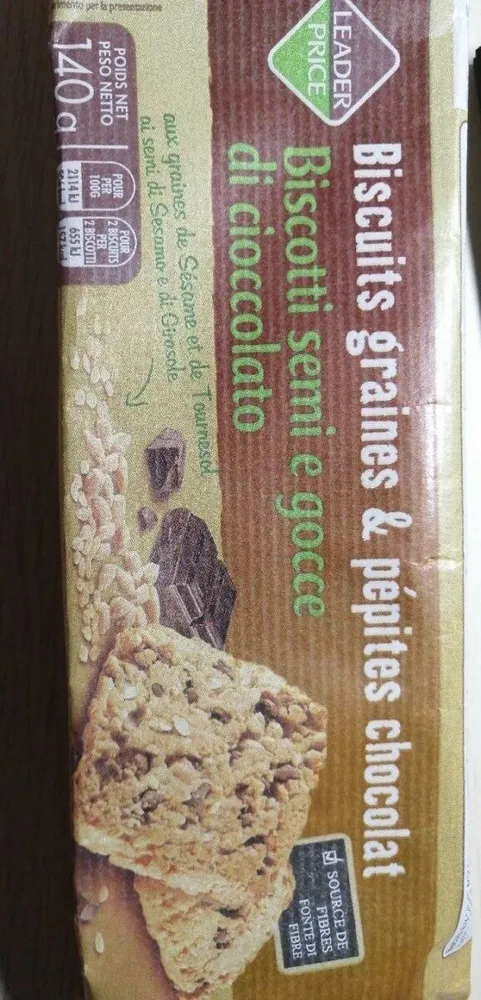 Biscuits graines & pépites chocolats