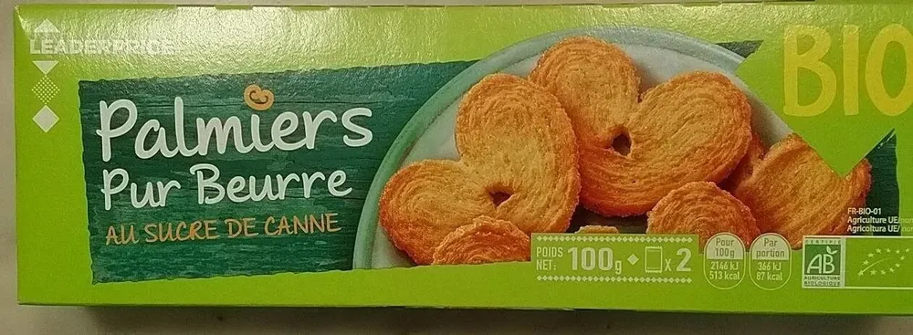 Palmiers pur beurre bio