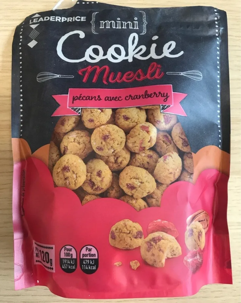 Mini cookie Muesli pécans avec cranberry