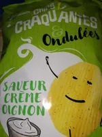 Chips de pommes de terre ondulées saveur crème oignon