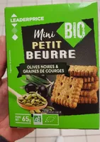 Mini petit beurre, olives noires & graines de courges