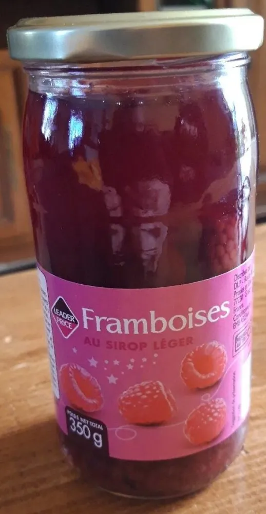 Framboises au sirop léger