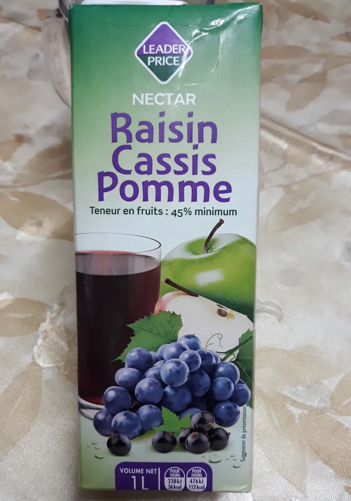 Nectar Raisins Cassis Pommes