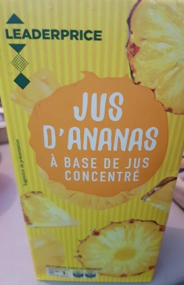 Jus d'ananas à base de jus concentré