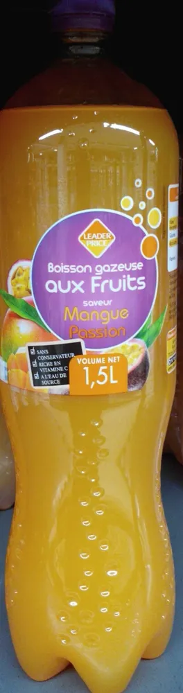 Boisson gazeuse aux fruits saveur mangue passion