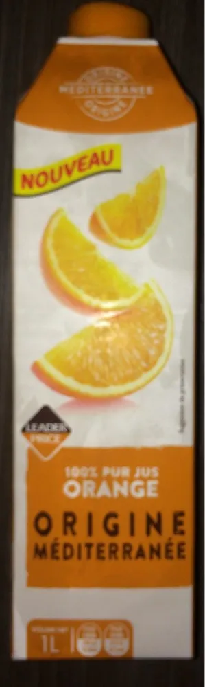 100% PUR JUS ORANGE ORIGINE MÉDITERRANÉE