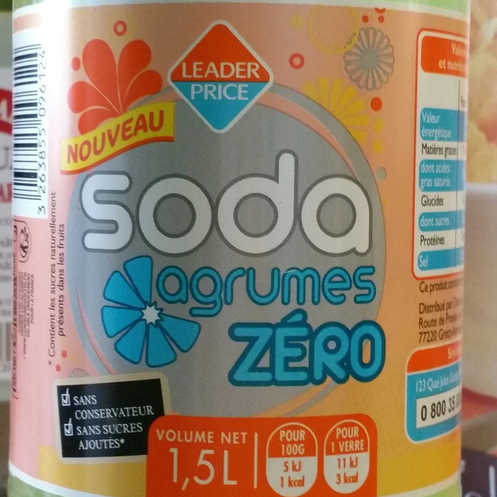 Soda agrumes zéro