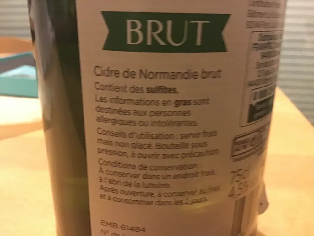 Cidre de Normandie brut