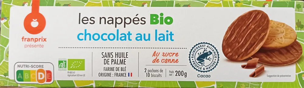 Nappés bio chocolat au lait