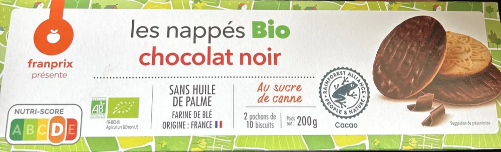 Sablé nappé chocolat noir bio