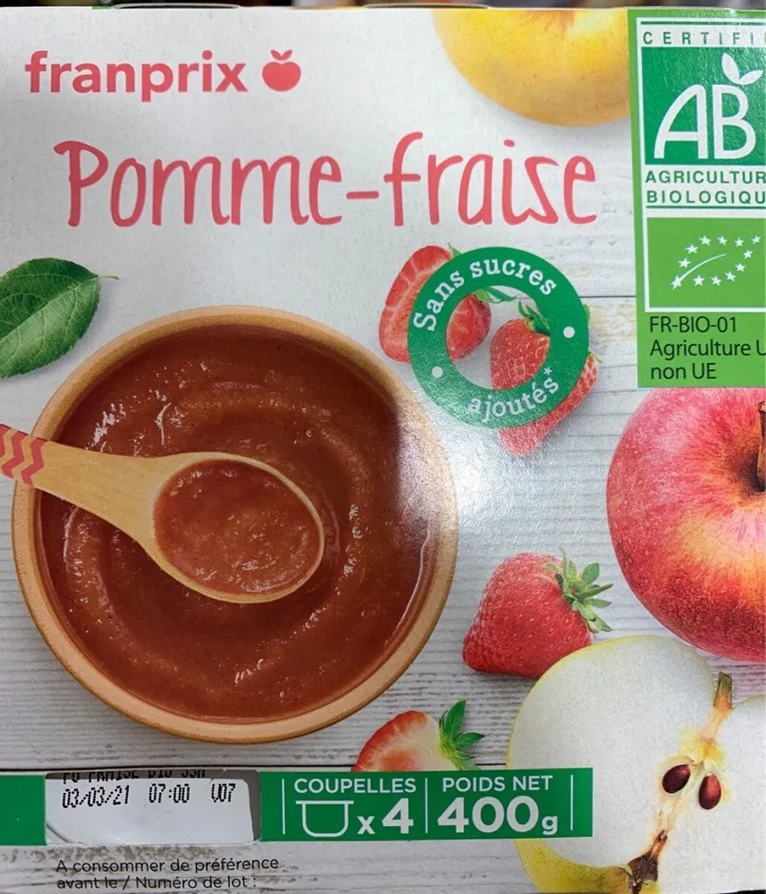 Compote pommes fraises