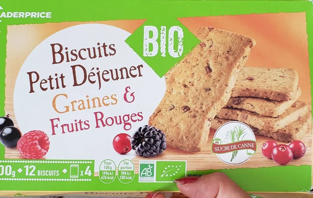 Biscuits petit-déjeuner graines et fruits rouges