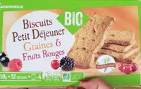 Biscuits petit-déjeuner graines et fruits rouges