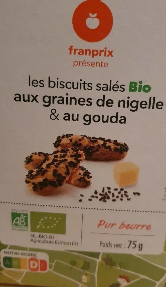 Les biscuits salés bio aux graines de nigelle et au gouda
