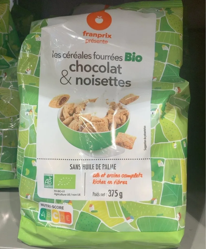 Les cereales fourrees bio chocolat et noisette