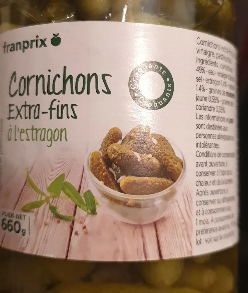 Cornichons extra fin à l l'estragon