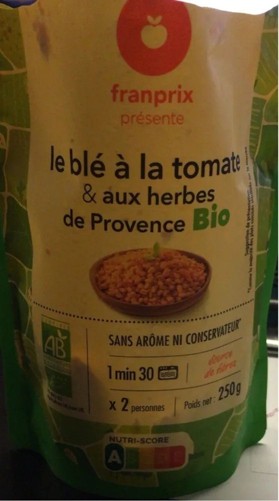 Le blé à la tomate et aux herbes de Provence