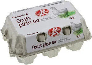 6 oeufs France plein air Label Rouge