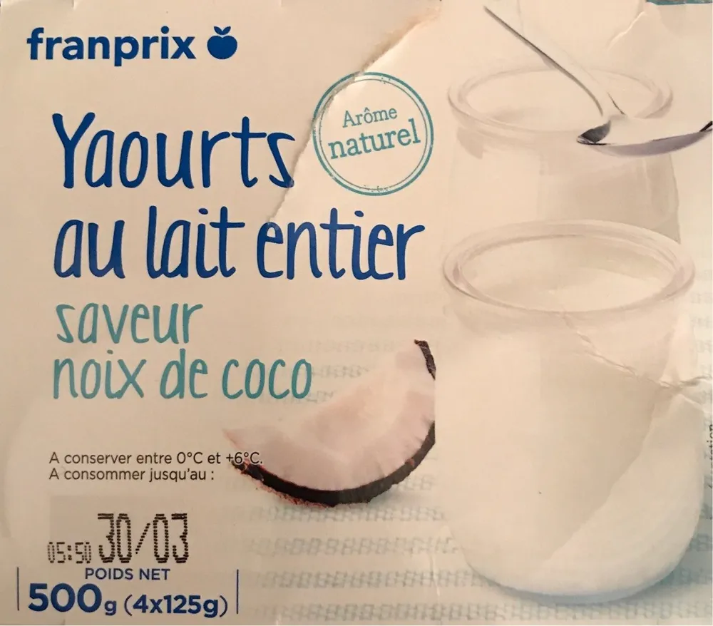 Yaourt au Lait Entier Aromatisé Noix de Coco