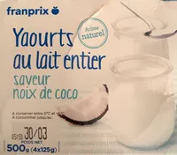 Yaourt au Lait Entier Aromatisé Noix de Coco