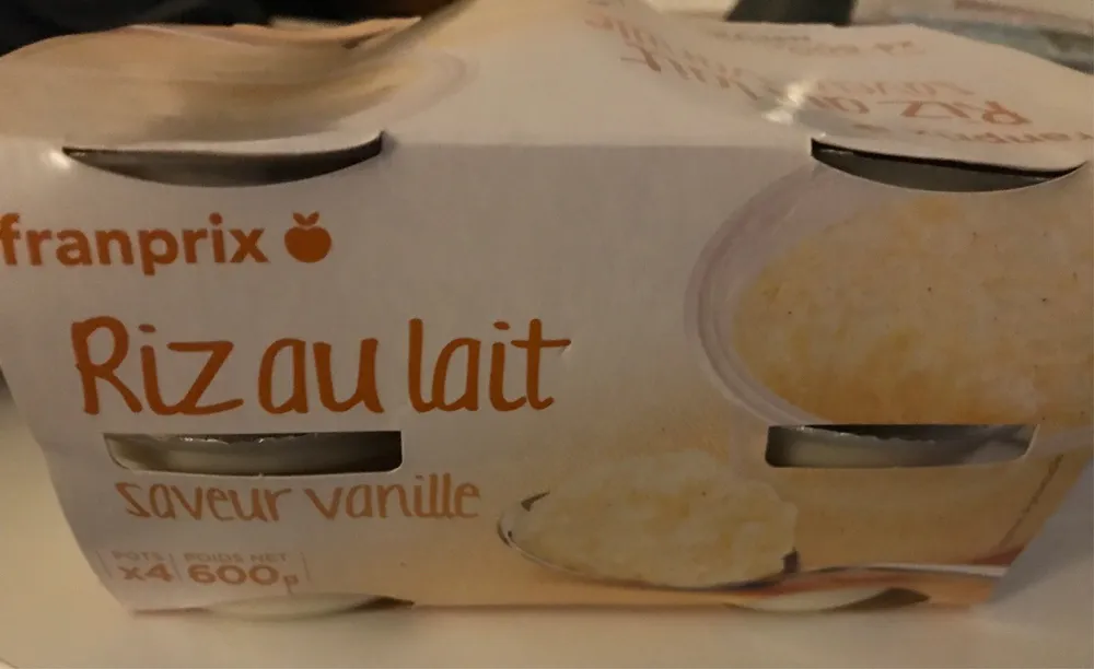 Franprix riz au lait saveur vanille