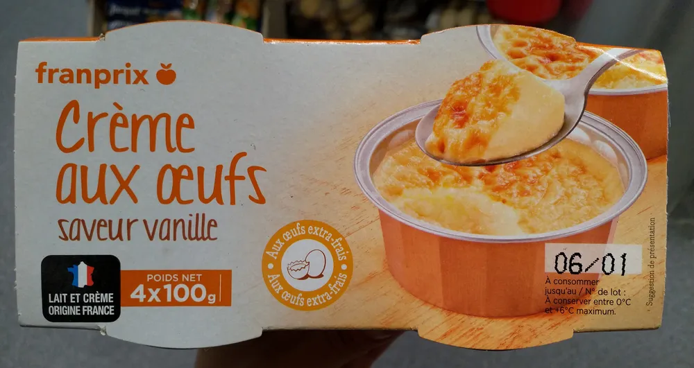 Crème aux oeufs saveur vanille