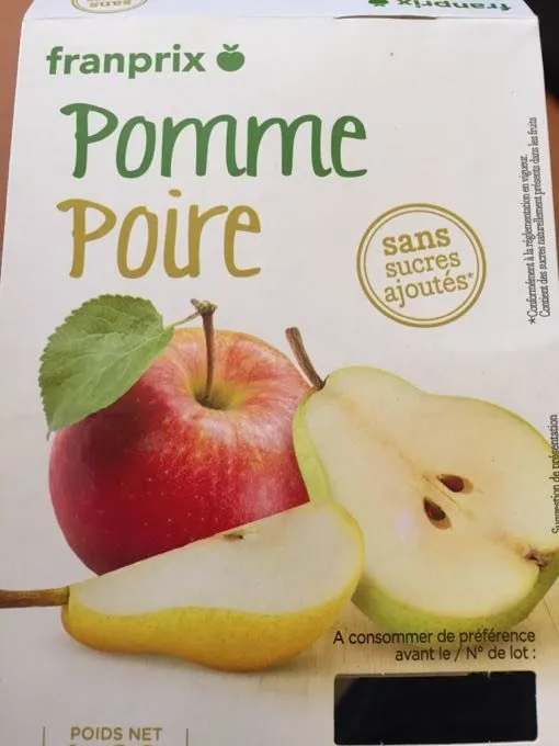 Purée pommes poires sans sucre ajouté