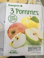 Purée de pommes aux 3 pommes sans sucre ajouté